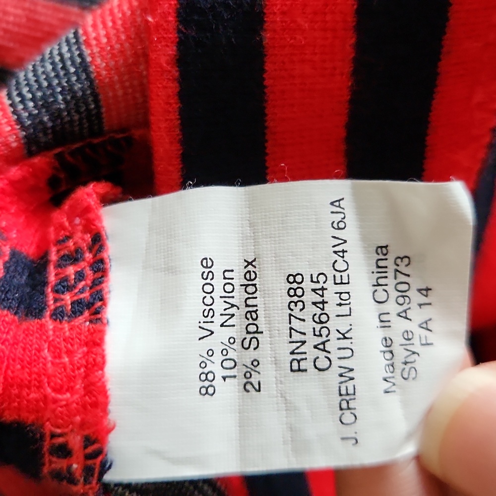 J. Crew size XS sleeveless dress,  striped navy/ red - Picture 10 of 12
